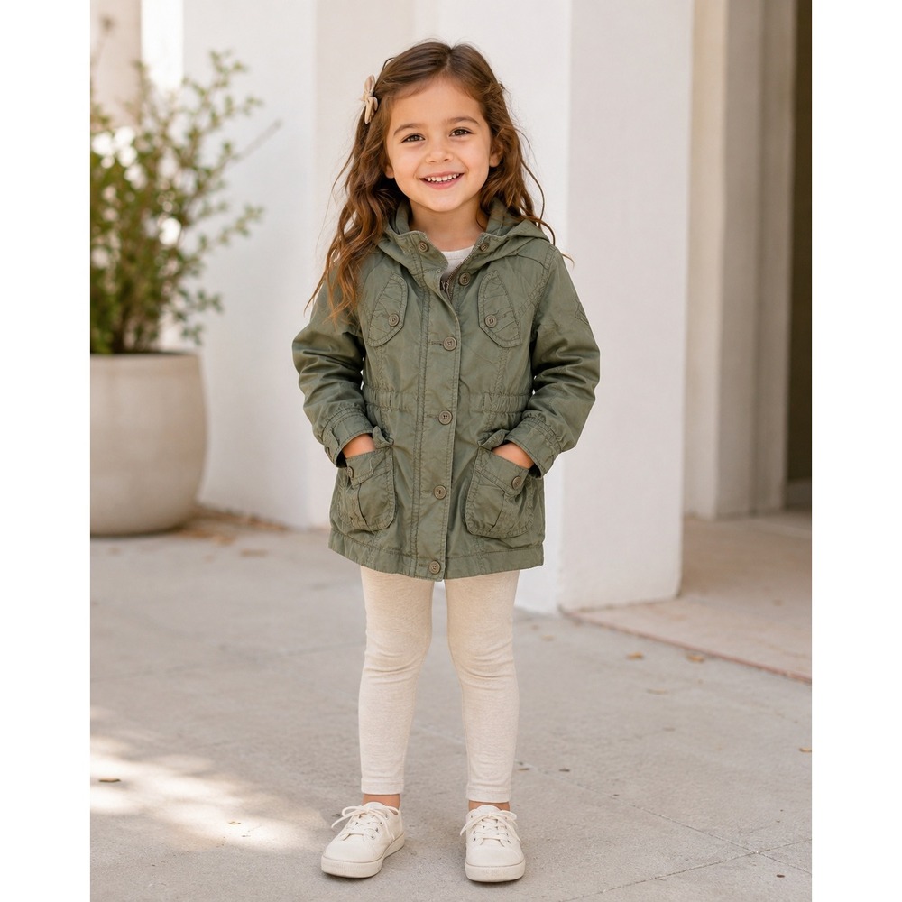 77 Kids Olive Utility Jacket Size 4T